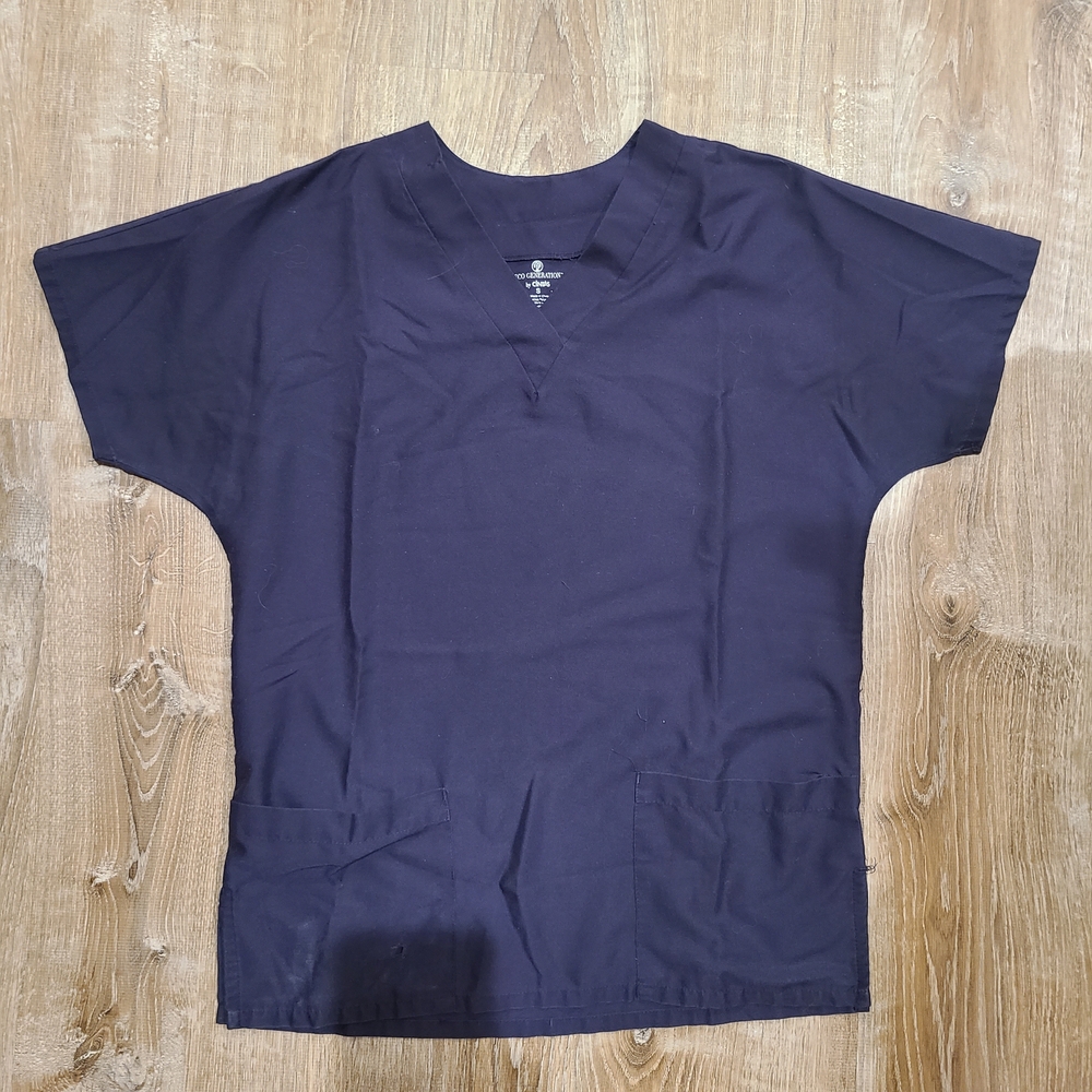 EUC Women's Cintas Eco Generation Scrub Top Navy Blue S